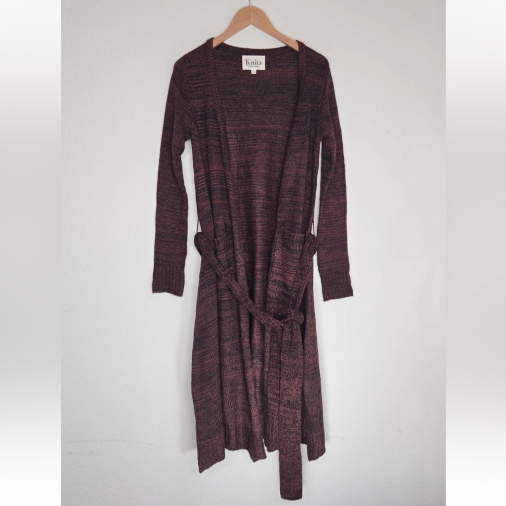 For Love And Lemons Knitz Maxi Cardigan Belted Cozy Duster Size M Womens